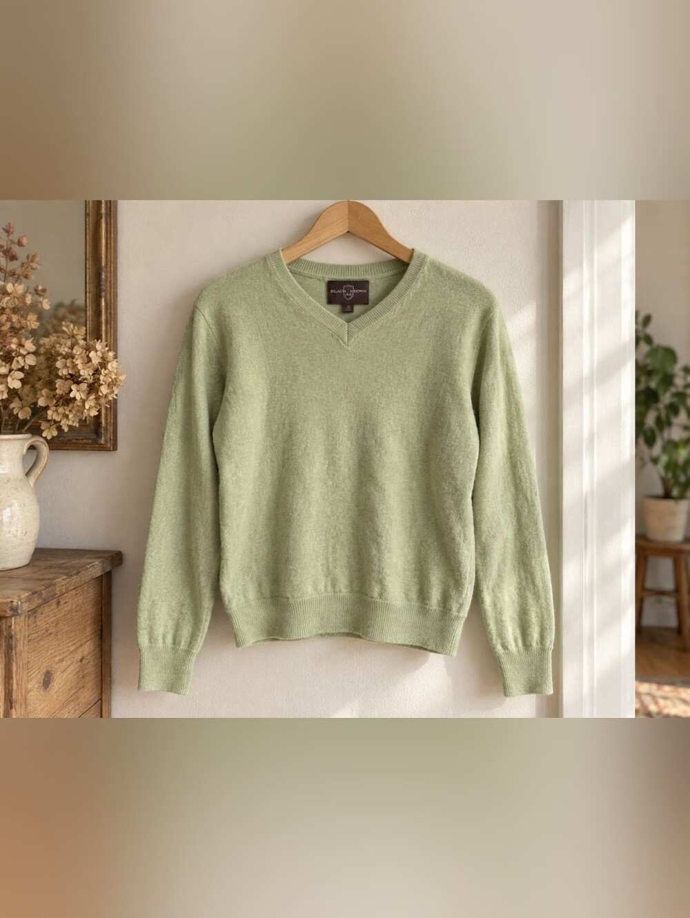 Black Brown 1826 Cashmere Silk Sweater – Green – Size S